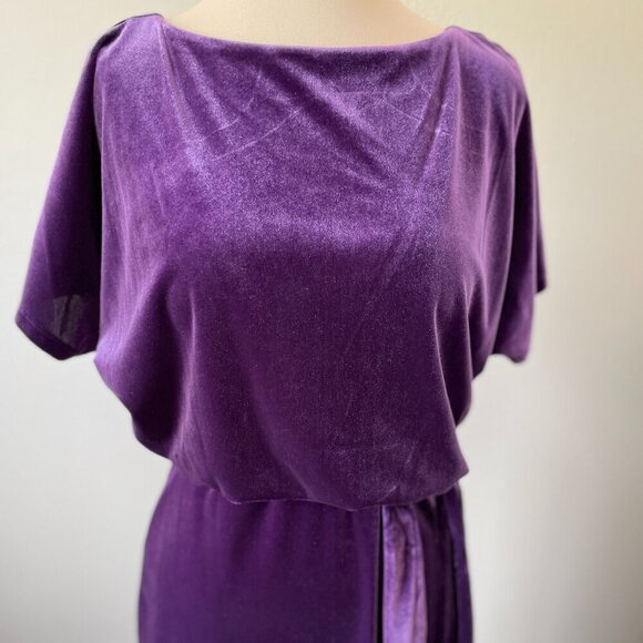 NWT Kensie Women's Boat Neck Velvet  Midi Dress, Purple (Eggplant), Size S - Picture 3 of 11